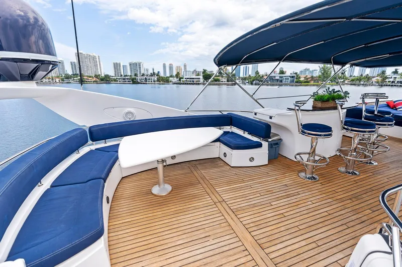 Slide: The Image of Luxurious 2006 Sunseeker 75 Yacht with spacious deck and elegant seating area. - 41