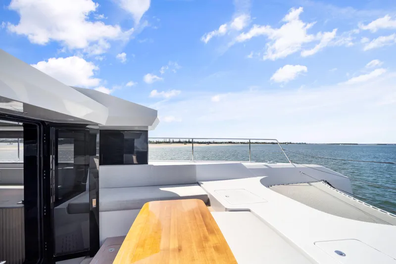 Slide: The Image of Luxury McConaghy 82P yacht deck with ocean view, 2026 model. - 24