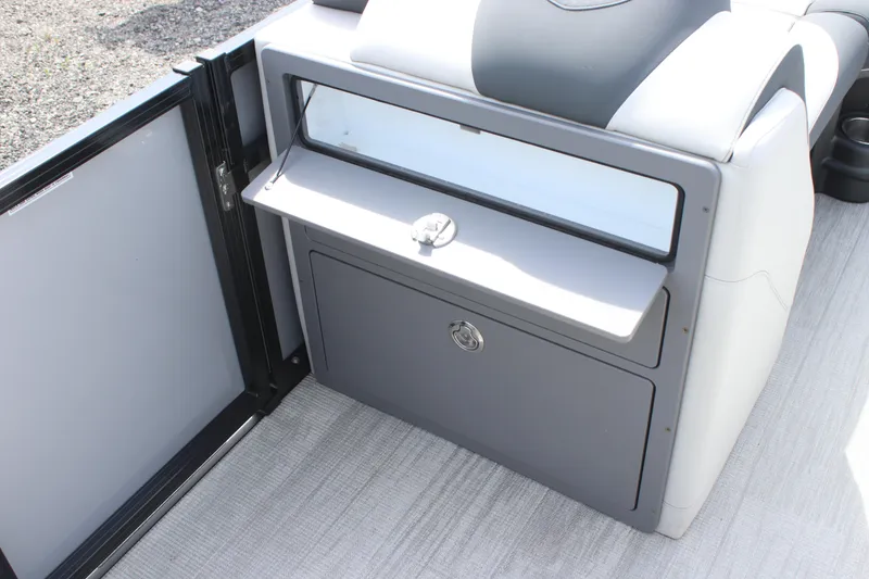 Slide: The Image of 2025 Avalon LSZ Versatile Rear Lounger interior storage compartment with sleek design and secure latch. - 4