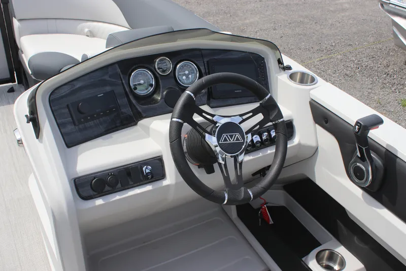 Slide: The Image of 2025 Avalon LSZ Versatile Rear Lounger dashboard with steering wheel and control panel. - 5
