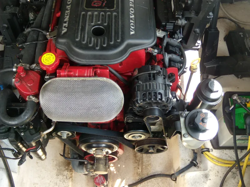 Slide: The Image of 2008 Chaparral SSX 276 engine compartment with Volvo Penta engine components. - 9