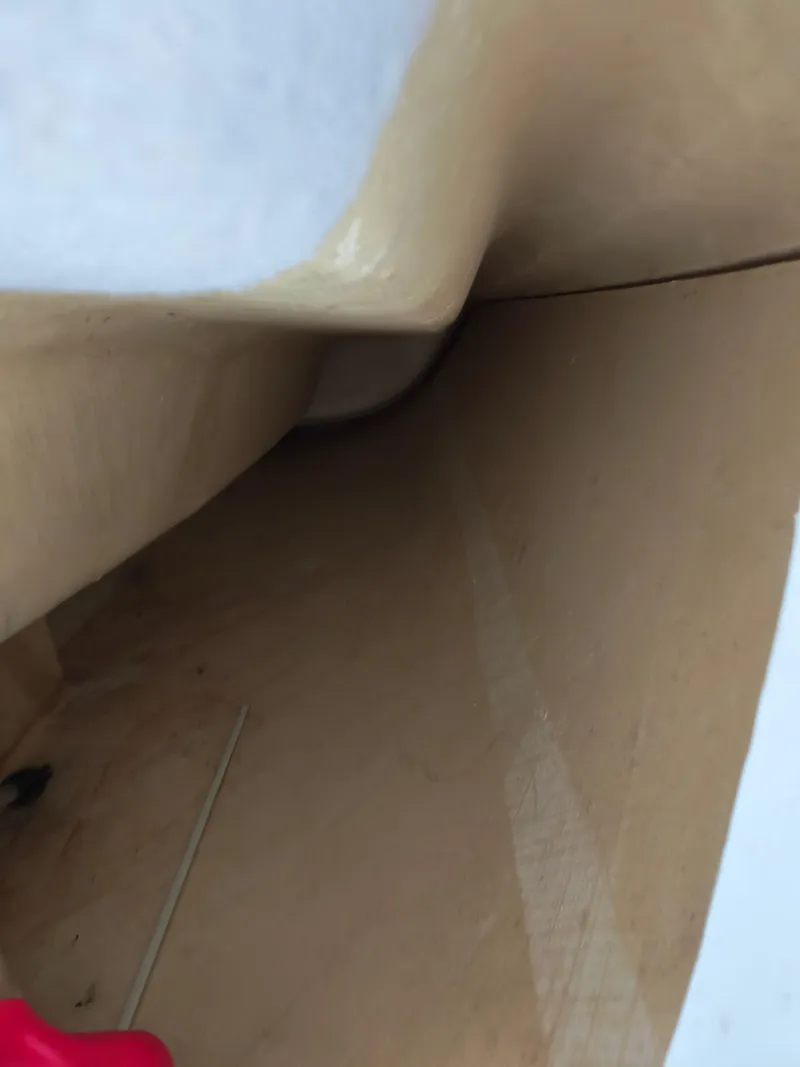 Slide: The Image of Interior view of a 2008 Hunter 216 sailboat, showcasing the cabin space. - 7