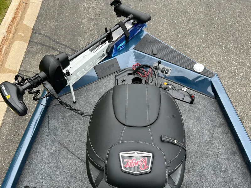Slide: The Image of 2025 Ranger RT178 boat interior with steering wheel and Lowrance navigation system. - 5