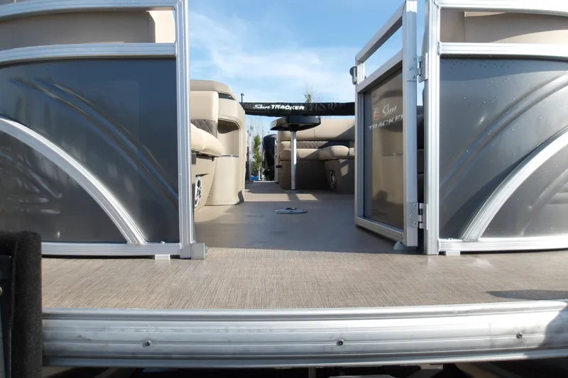 Slide: The Image of 2025 Sun Tracker Party Barge 22 RF DLX pontoon boat interior view. - 25