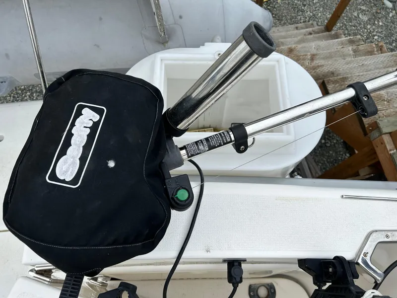 Slide: The Image of Fishing rod holder on a 2000 Riviera 34 Convertible boat deck. - 47