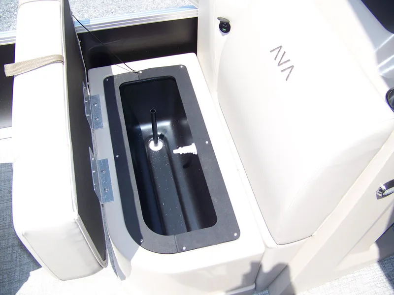 Slide: The Image of 2025 Avalon VTX Quad Fish boat seat with integrated storage compartment. - 6