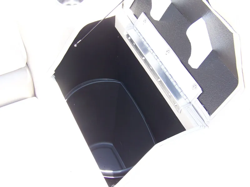 Slide: The Image of Storage compartment in 2025 Avalon VLS Quad Lounge boat, featuring sleek design and ample space. - 10