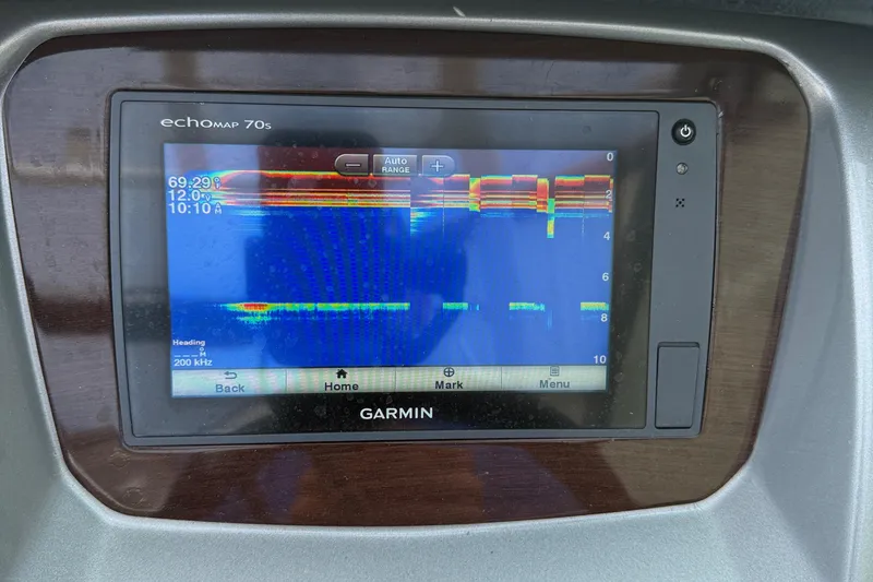 Slide: The Image of Garmin echomap 70s sonar display on 2015 Chaparral 244 Sunesta boat dashboard. - 20