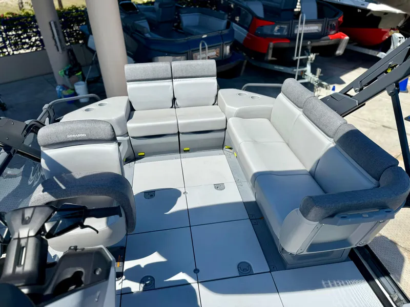 Slide: The Image of 2024 Sea-Doo Switch® Cruise 21 interior with spacious seating and modern design. - 9