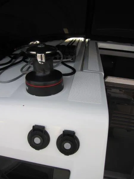 Slide: The Image of 2024 Jeanneau Sun Odyssey 410 deck with winch and cleats. - 38