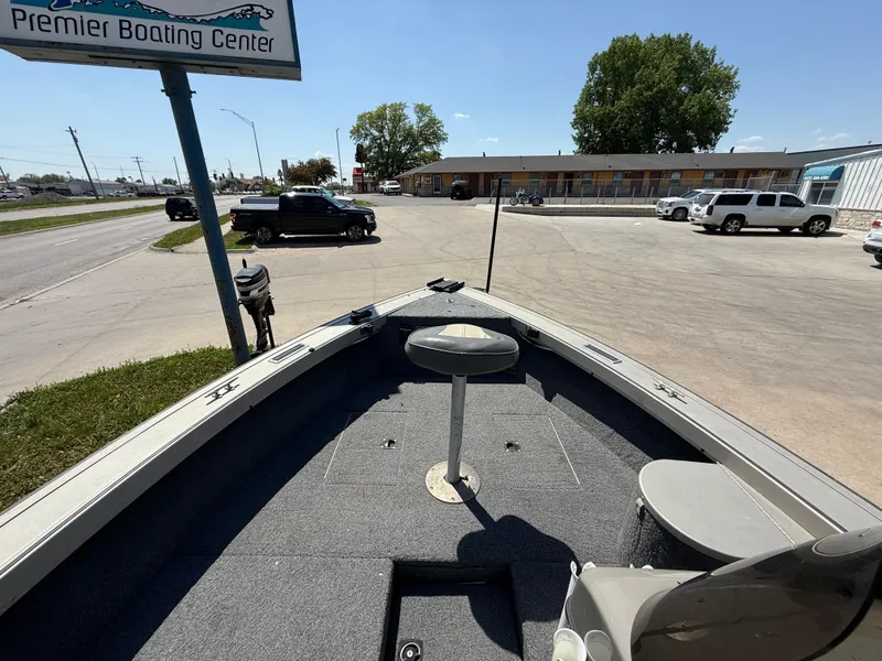 Slide: The Image of 2003 Tracker Targa 18 SC boat at Premier Boating Center parking lot. - 6