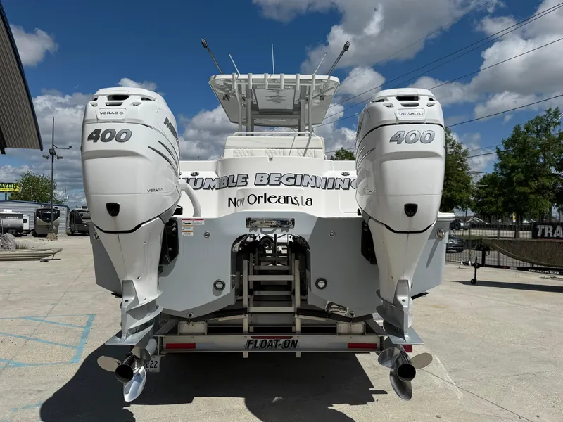 Slide: The Image of 2022 Invincible 33 Catamaran with twin 400 horsepower engines, New Orleans, LA. - 4