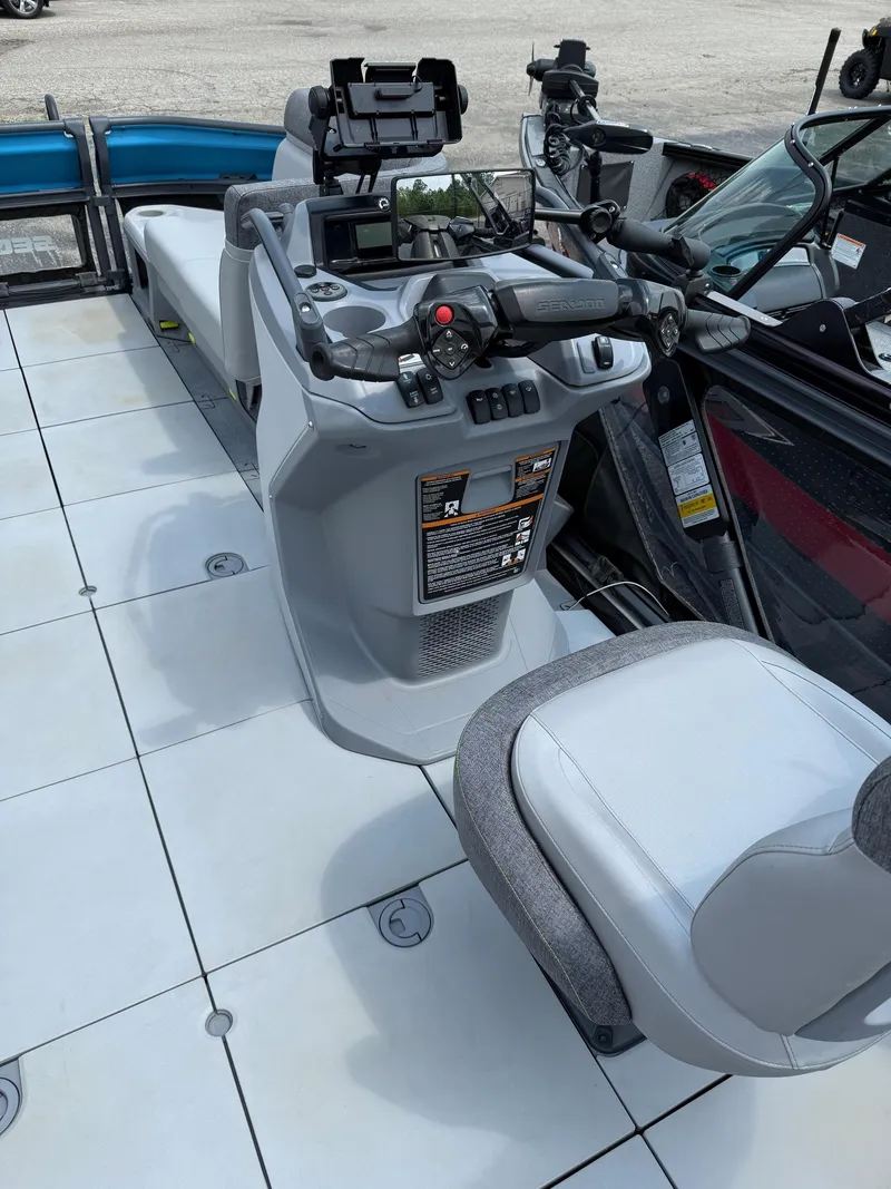 Slide: The Image of 2022 Sea-Doo Switch Cruise 18' - 170HP dashboard and seating area, featuring modern controls. - 5