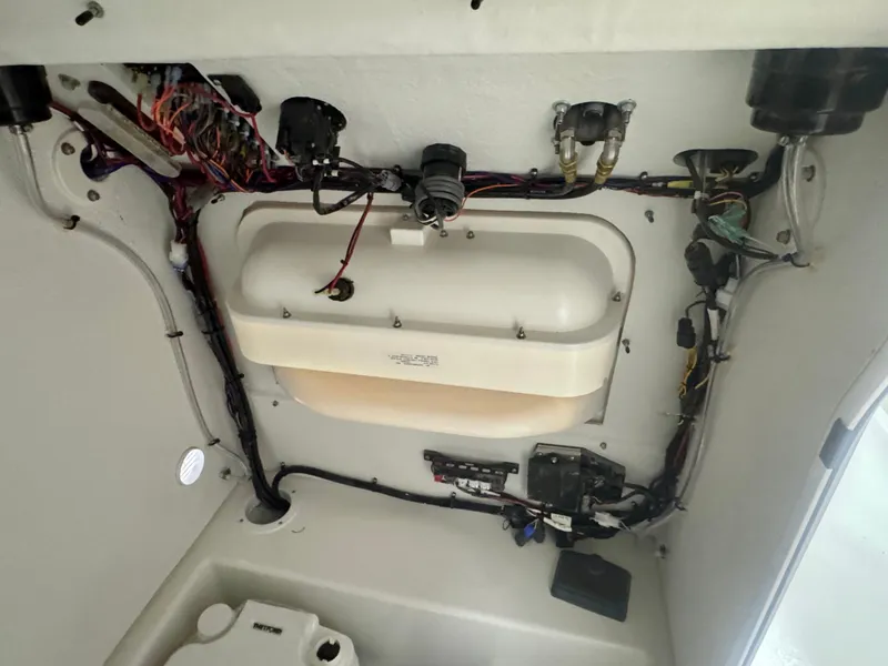 Slide: The Image of 2025 Parker 23SE Center Console boat wiring and components view. - 13