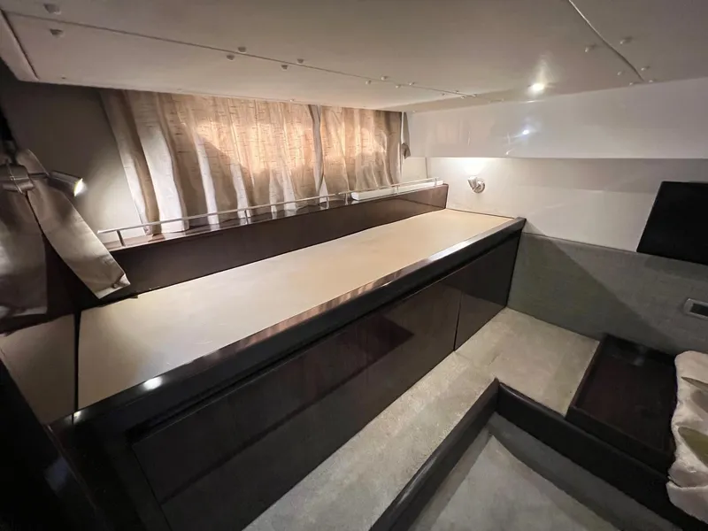 Slide: The Image of Interior cabin of 2017 Sea Ray Sundancer 400 yacht, featuring sleek design and modern finishes. - 19