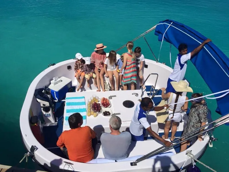 Slide: The Image of People enjoying a sunny day on a 2023 Penguin Semi-Submarine 2.0 Electric boat. - 7