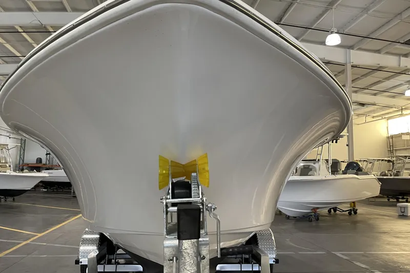 Slide: The Image of 2023 Key West 239 DFS boat on trailer in indoor showroom. - 8