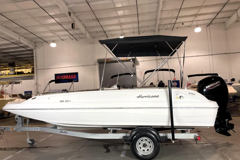 The Image of 2022 Hurricane SunDeck Sport 201 OB boat on trailer, winter special price $23,500. - 1
