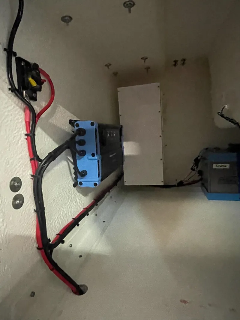 Slide: The Image of 2025 Sea Hunt Gamefish 28 Forward Seating boat interior wiring and electrical components. - 12