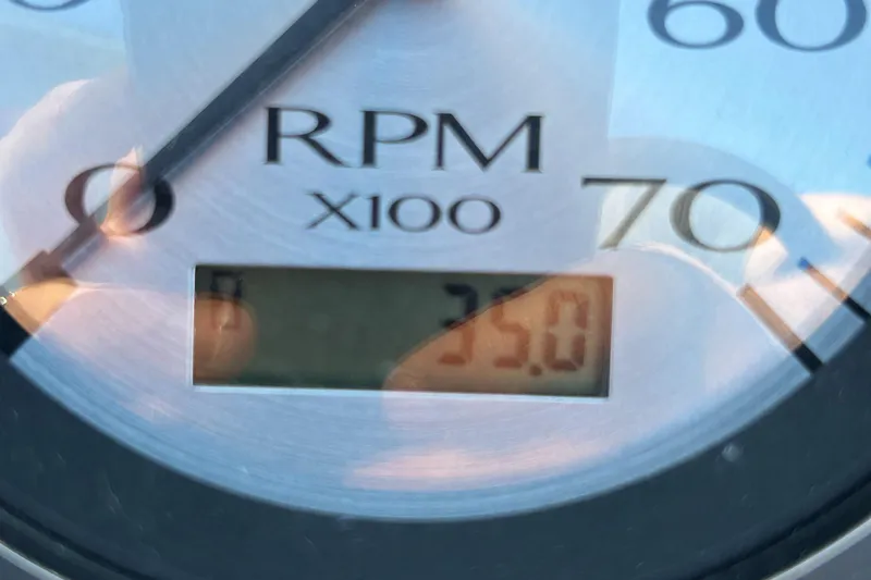 Slide: The Image of Close-up of a 2022 Bennington 22 SX SBST RPM gauge displaying 3500 RPM. - 12