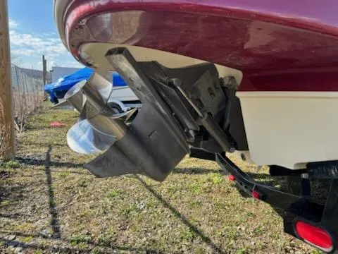 Slide: The Image of Rear view of a 2006 Monterey 234FS boat with dual propellers. - 4