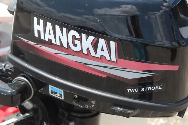 Slide: The Image of Hangkai two-stroke outboard motor on a 2006 Gheenoe 13 boat. - 9