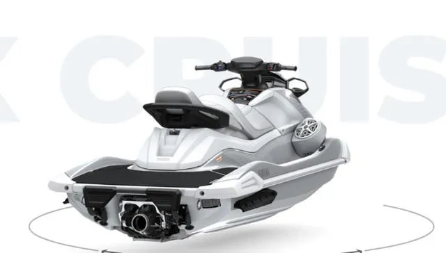 Slide: The Image of 2025 Yamaha Marine Waverunner VX1050C-BB, sleek white design, rear view. - 4