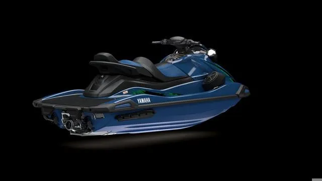 Slide: The Image of 2025 Yamaha Waverunner VX Cruiser HO in sleek blue design on black background. - 3