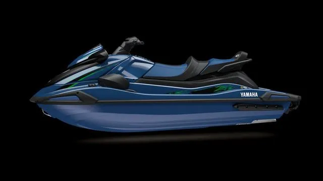 Slide: The Image of 2025 Yamaha Waverunner VX Cruiser HO in sleek blue design on black background. - 6