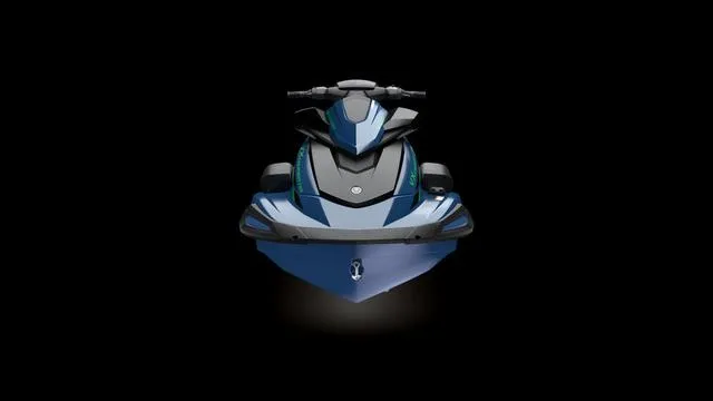 Slide: The Image of 2025 Yamaha Waverunner VX Cruiser HO, front view, sleek design, black background. - 8