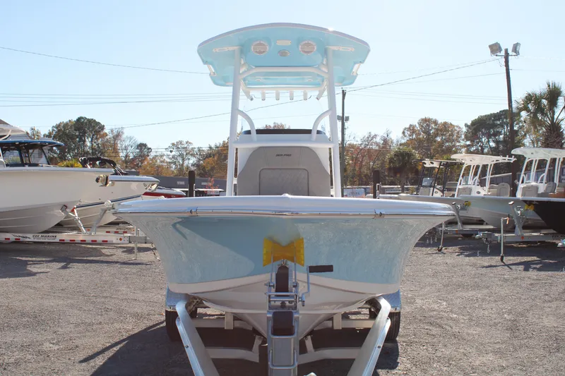 Slide: The Image of 2024 Sea Pro 250 Bay boat on trailer in outdoor lot. - 5