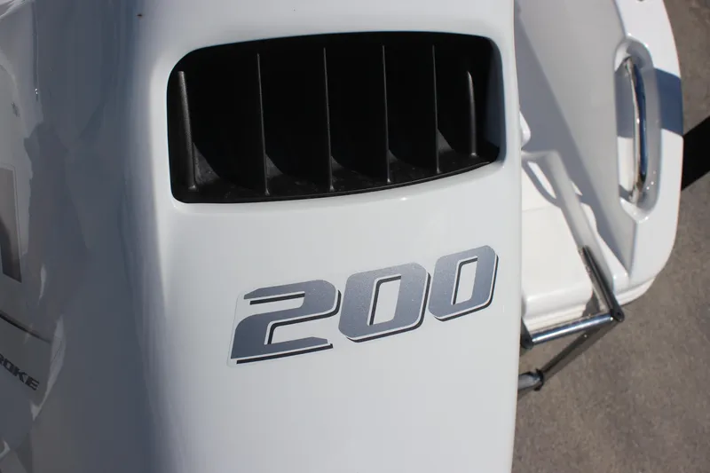 Slide: The Image of Close-up of 2025 Sea Pro 222 boat engine with '200' decal. - 34