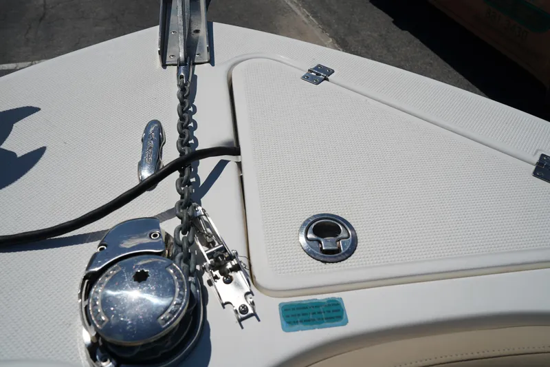 Slide: The Image of Bow of 2016 Sea Fox 246 Commander with anchor chain and hatch. - 47