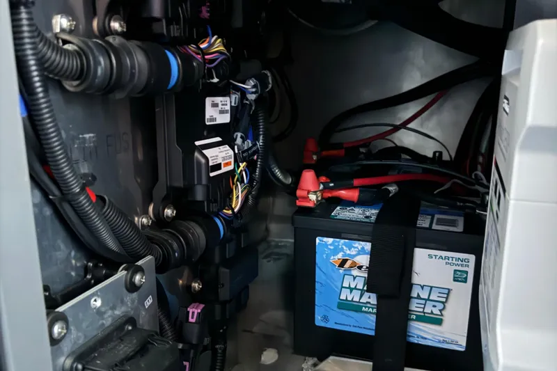 Slide: The Image of rigging on the 2020 Extreme Boats 795 Walk Around - 18