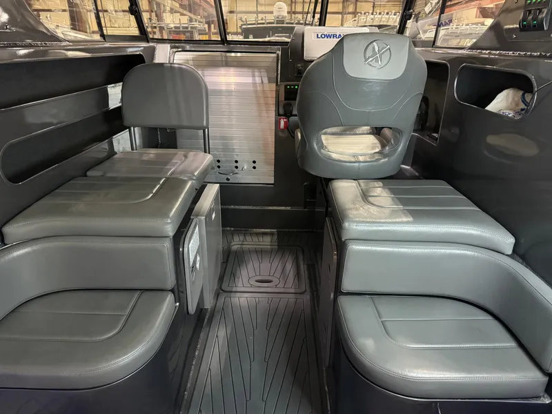 Slide: The Image of Interior of 2020 Extreme Boats 795 Walk Around with gray seating and modern design. - 7