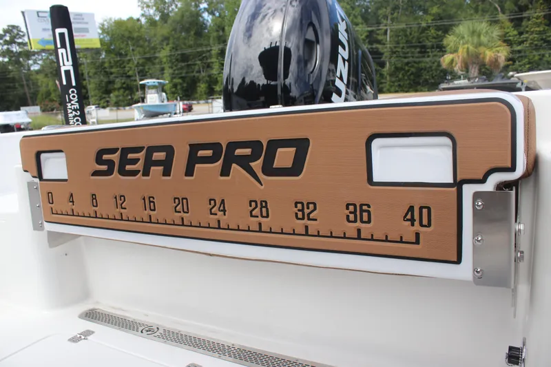 Slide: The Image of 2025 Sea Pro 222 boat with integrated measuring board and Suzuki engine. - 11