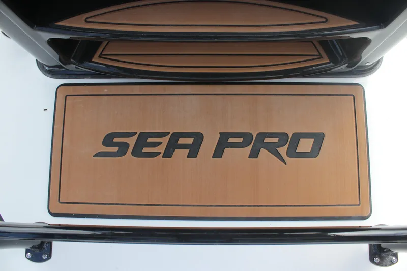 Slide: The Image of 2025 Sea Pro 222 boat deck with logo, featuring sleek design and modern aesthetics. - 16