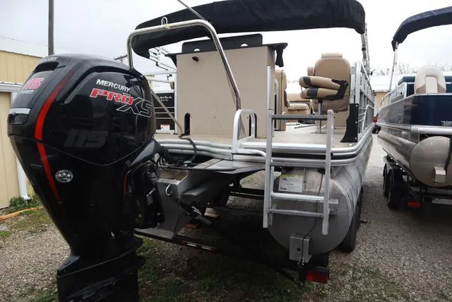 Slide: The Image of 2017 Lowe SF 232 pontoon boat with Mercury Pro XS outboard motor. - 4
