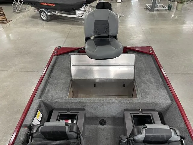 Slide: The Image of 2020 Tracker BASS TRACKER® Classic XL boat interior with seating and storage compartments. - 24