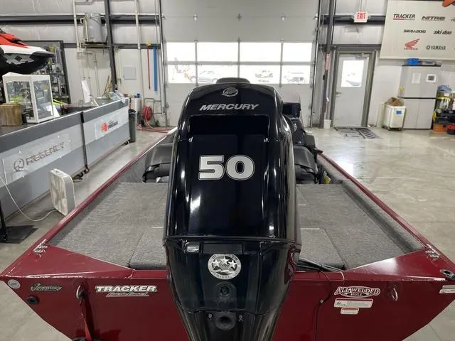 Slide: The Image of 2020 Tracker BASS TRACKER® Classic XL with Mercury 50 engine in a showroom. - 26