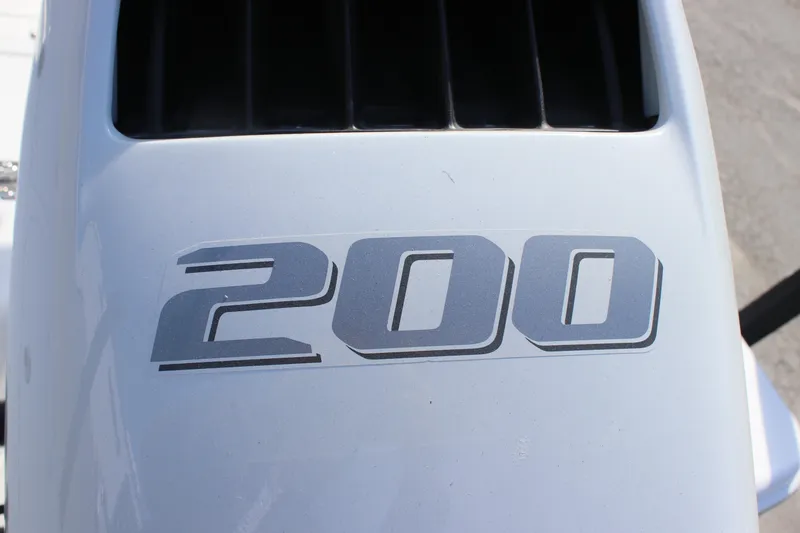 Slide: The Image of Close-up of 200 horsepower engine on 2025 Sea Pro 230 Bay boat. - 28