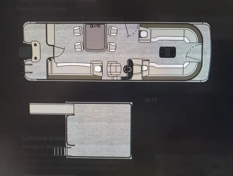 Slide: The Image of Floor plan of 2024 Avalon Catalina Entertainer Funship, showcasing seating and layout. - 23