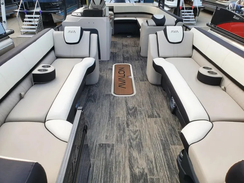 Slide: The Image of Luxurious interior of 2024 Avalon Catalina Entertainer Funship with plush seating and modern design. - 9