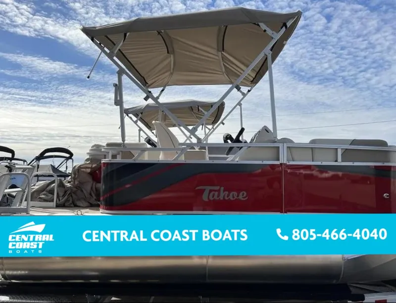 Slide: The Image of 2024 Avalon Cruise or Fish pontoon boat with canopy at Central Coast Boats. - 1