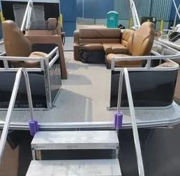 Slide: The Image of 2024 Avalon Cruise or Fish pontoon boat with comfortable seating and modern design. - 4