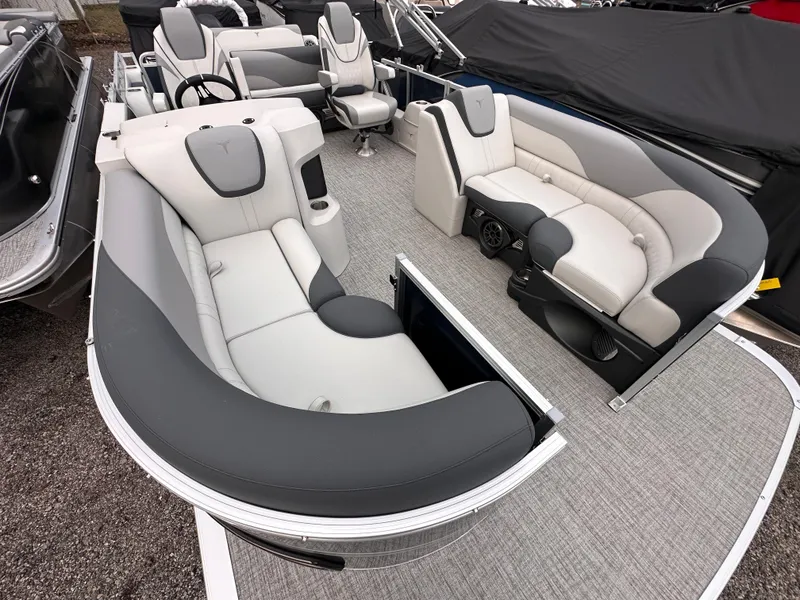 Slide: The Image of 2025 Tahoe Pontoon LTZ Versatile Rear Lounger with luxurious seating and modern design. - 4
