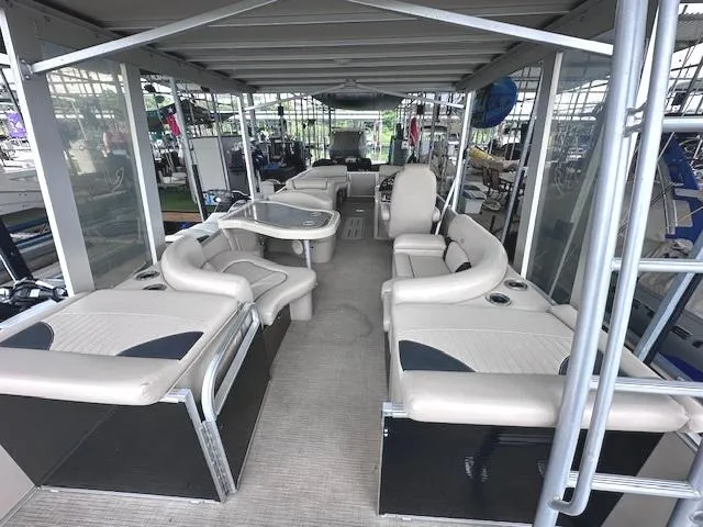 Slide: The Image of 2016 Tahoe Pontoon Vista Funship Entertainer, spacious seating, luxurious interior, ideal for leisure cruising. - 16
