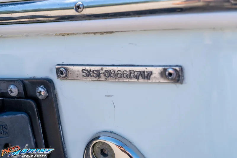 Slide: The Image of 2017 Sea Hunt Gamefish 25 boat identification plate with serial number. - 31