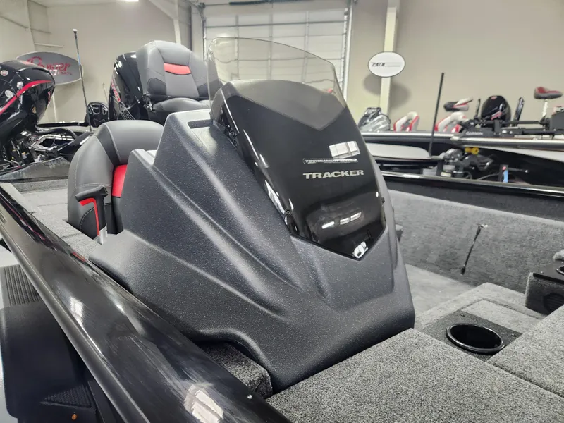Slide: The Image of 2025 Tracker Pro Team 190 boat interior with sleek design and modern features. - 11