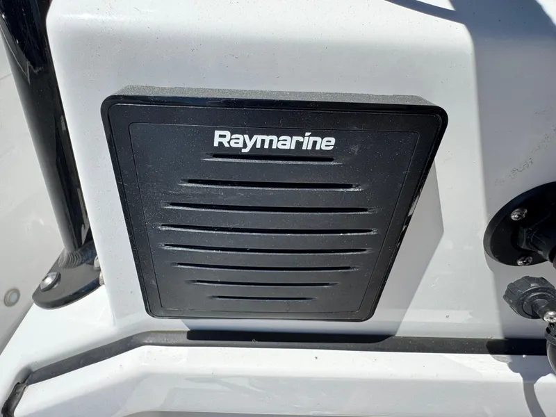 Slide: The Image of Raymarine equipment on 2020 Blackfin 212 CC boat, close-up view. - 24